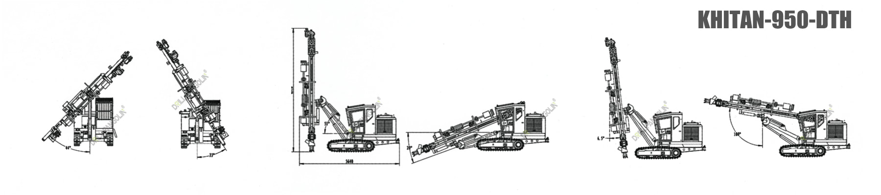 dimension-khitan 950 dth hydraulic crawler drilling rig-drillpangolin