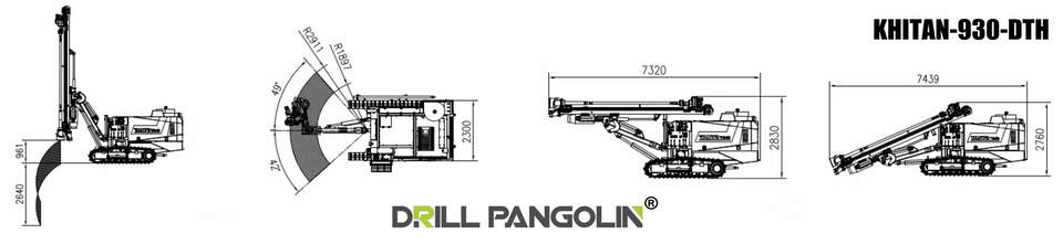 DTH Hydraulic crawler driling rig_air compressor on board_KHITAN-930-DTH_DRILLPANGOLIN