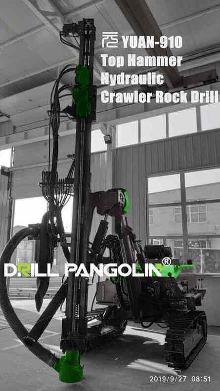 YUAN-910 top hammer semi hydraulic crawler rock drilling rigs with hole diameter 40-76mm by DRILL PANGOLIN